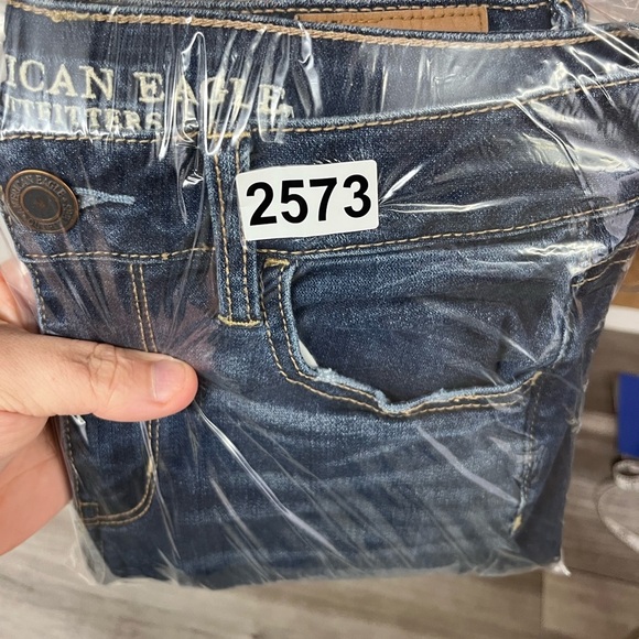 American Eagle Super Stretch Distressed Hi-Rise Jegging Jeans Womens 4 Blue 2573 - Picture 10 of 10